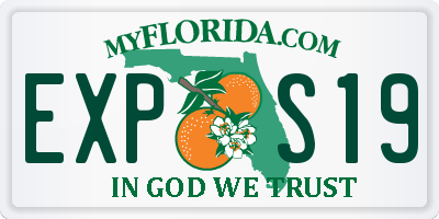 FL license plate EXPS19