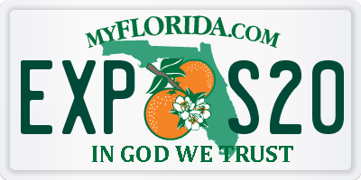 FL license plate EXPS20