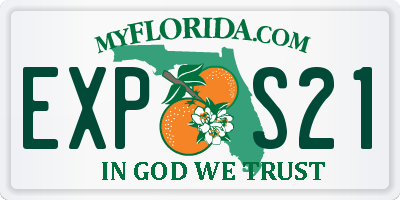 FL license plate EXPS21
