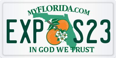 FL license plate EXPS23