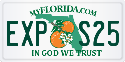 FL license plate EXPS25