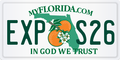 FL license plate EXPS26