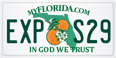 FL license plate EXPS29