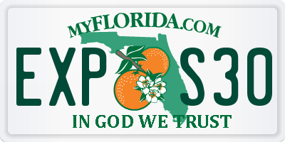 FL license plate EXPS30
