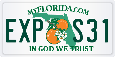 FL license plate EXPS31
