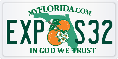 FL license plate EXPS32