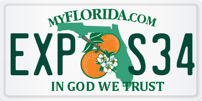 FL license plate EXPS34