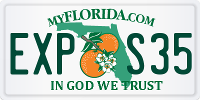 FL license plate EXPS35