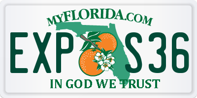 FL license plate EXPS36