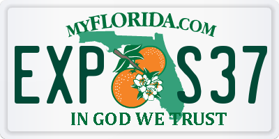 FL license plate EXPS37