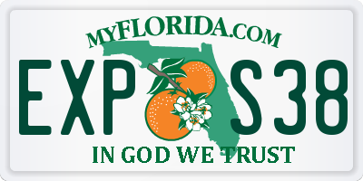 FL license plate EXPS38