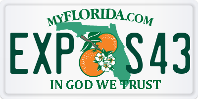 FL license plate EXPS43