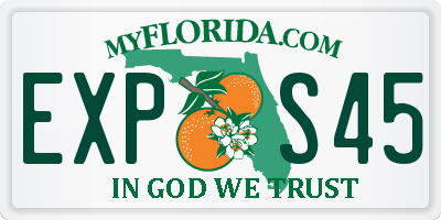 FL license plate EXPS45