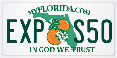 FL license plate EXPS50