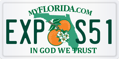 FL license plate EXPS51