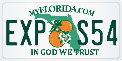 FL license plate EXPS54