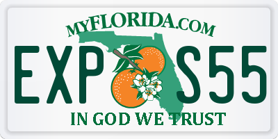 FL license plate EXPS55