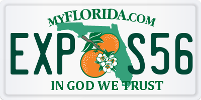 FL license plate EXPS56