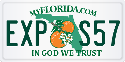 FL license plate EXPS57
