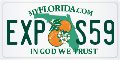 FL license plate EXPS59