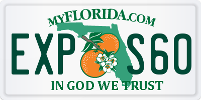 FL license plate EXPS60