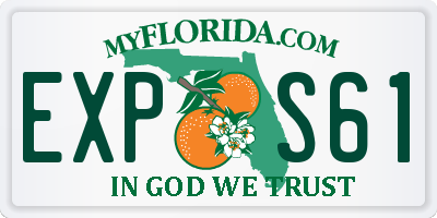 FL license plate EXPS61