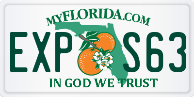 FL license plate EXPS63