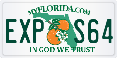 FL license plate EXPS64
