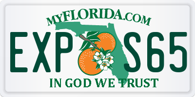 FL license plate EXPS65