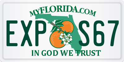 FL license plate EXPS67