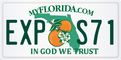 FL license plate EXPS71