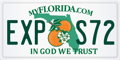 FL license plate EXPS72
