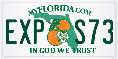 FL license plate EXPS73