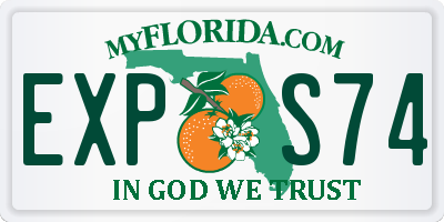 FL license plate EXPS74