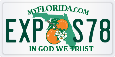 FL license plate EXPS78