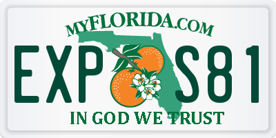 FL license plate EXPS81