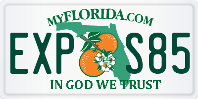 FL license plate EXPS85