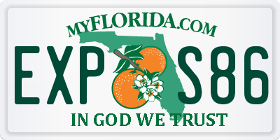 FL license plate EXPS86