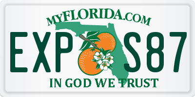FL license plate EXPS87