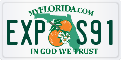 FL license plate EXPS91
