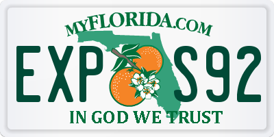FL license plate EXPS92