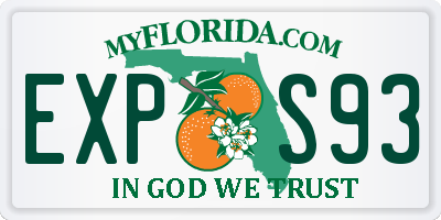 FL license plate EXPS93