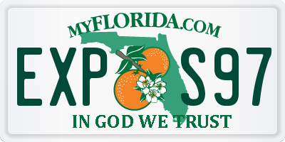 FL license plate EXPS97