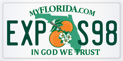 FL license plate EXPS98