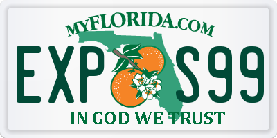 FL license plate EXPS99