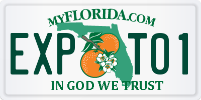 FL license plate EXPT01