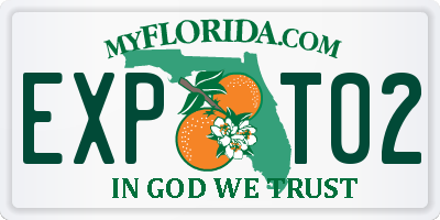 FL license plate EXPT02