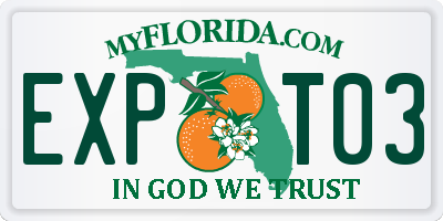 FL license plate EXPT03