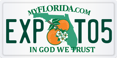 FL license plate EXPT05