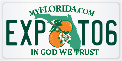 FL license plate EXPT06